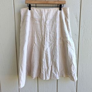 Character Club Linen Pleated Knee Length Skirk 14